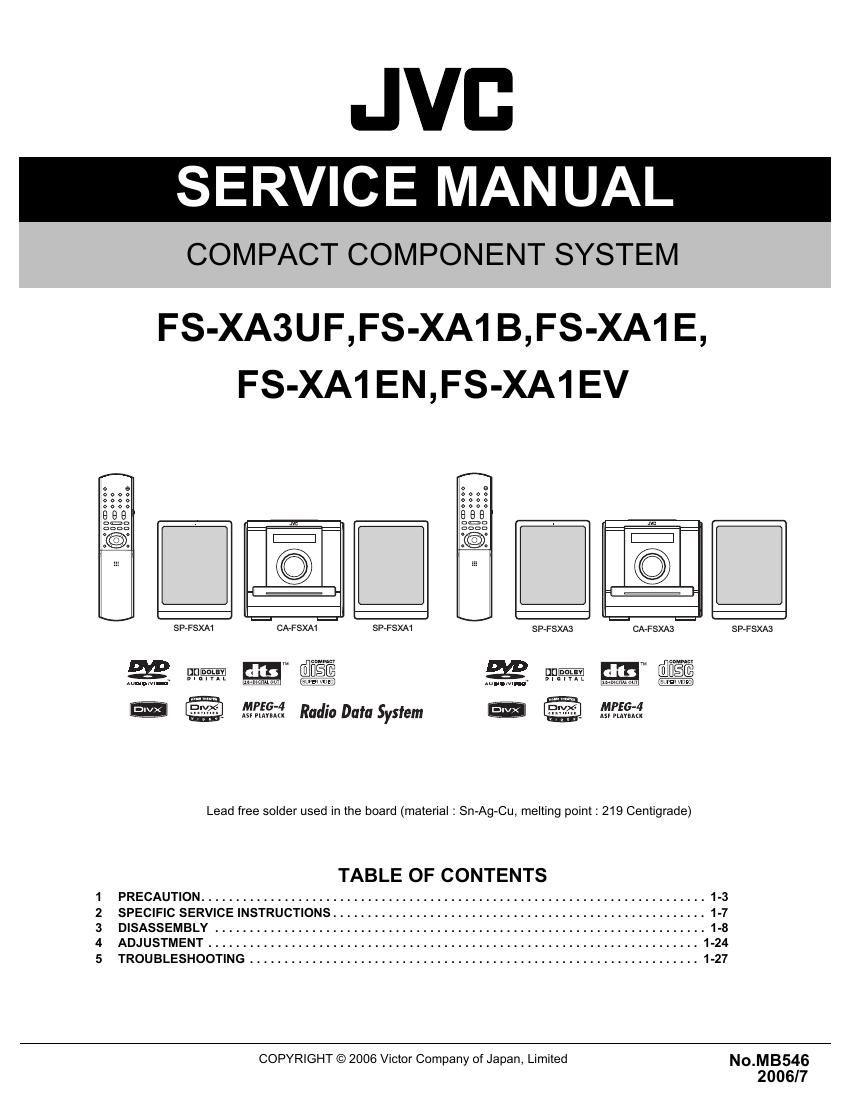 Jvc FSXA 3 UF Service Manual