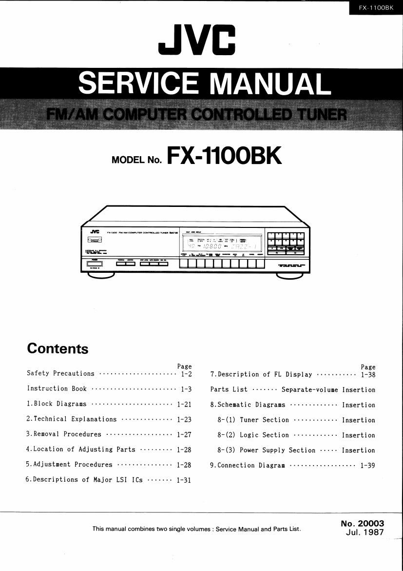 Jvc FX 1100 BK Service Manual