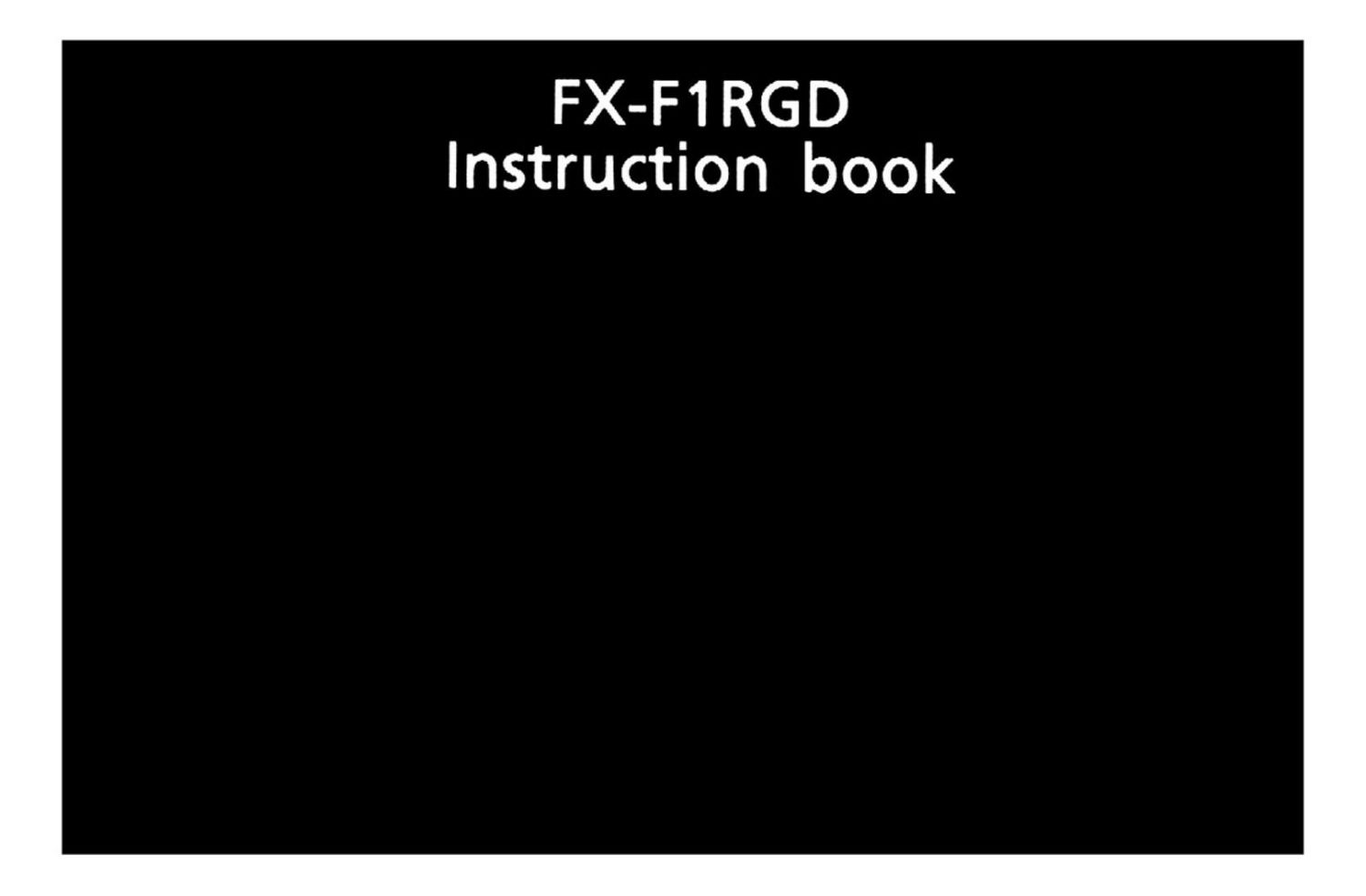 Jvc FXF 1 RGD Owners Manual