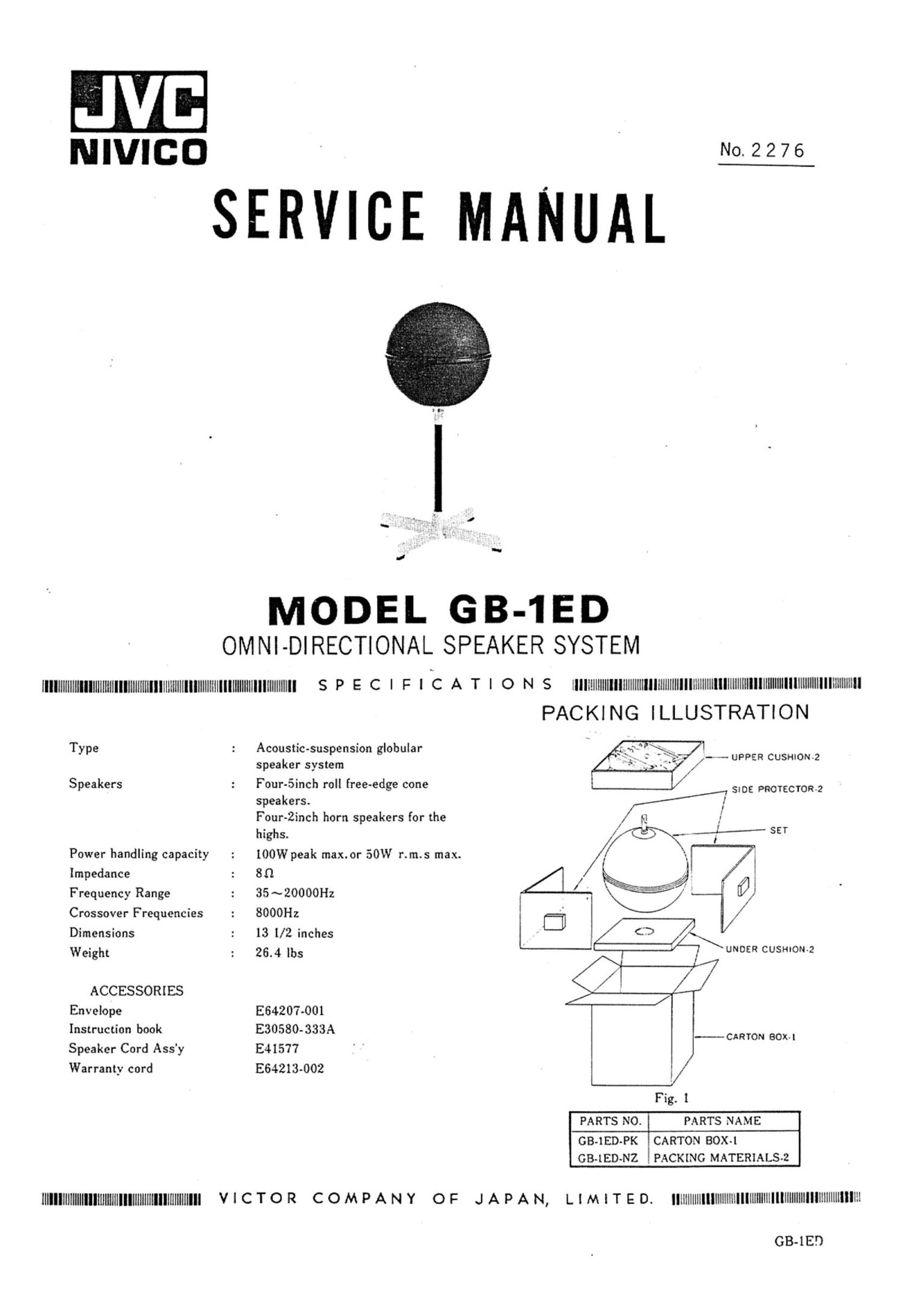 Jvc GB 1 ED Service Manual