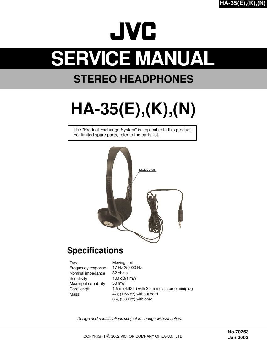 Jvc HA 35 Service Manual