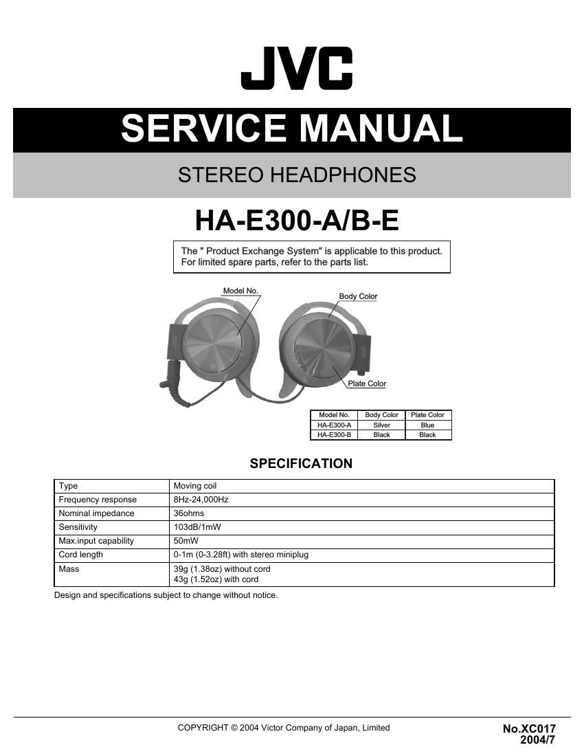 Jvc HAE 300 Service Manual