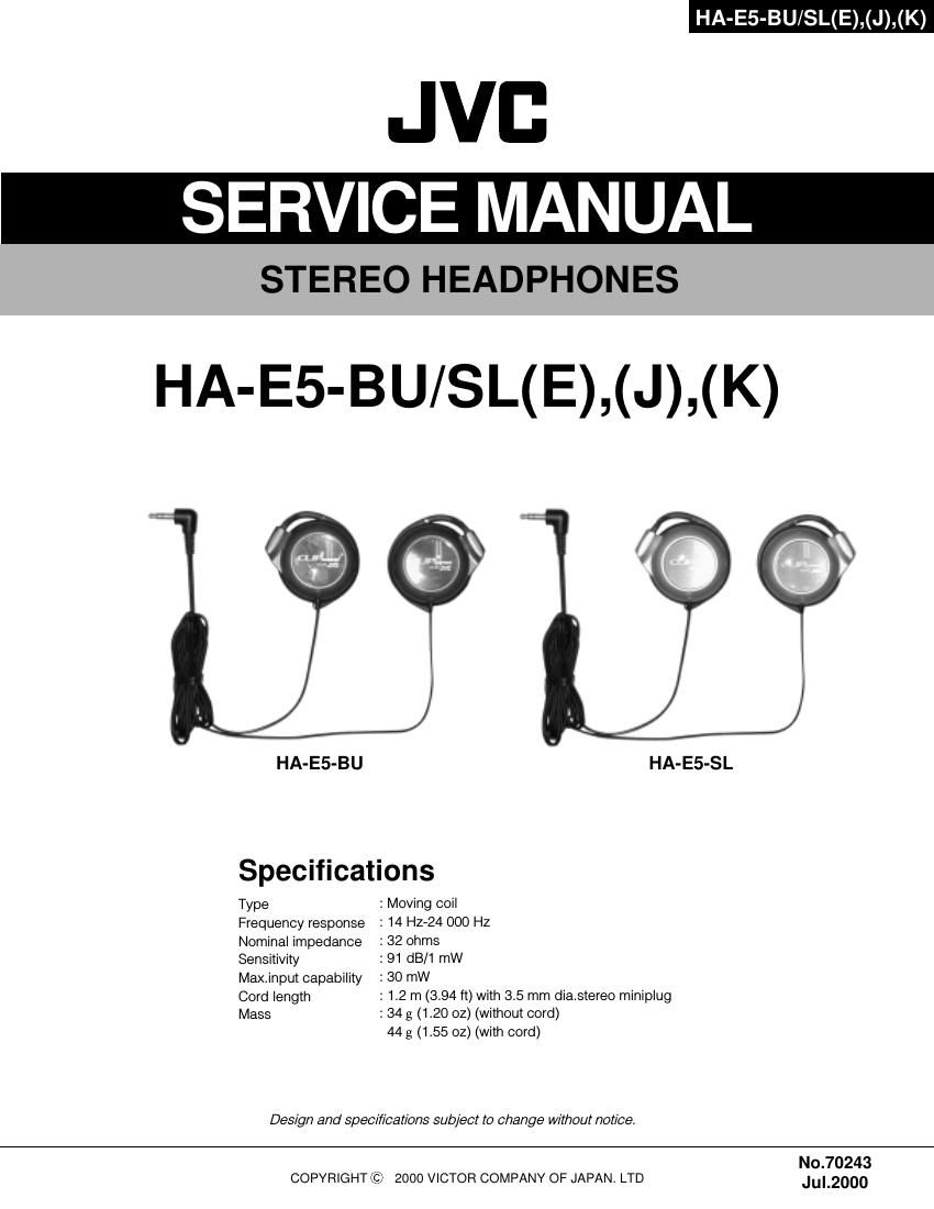 Jvc HAE 5 BU Service Manual
