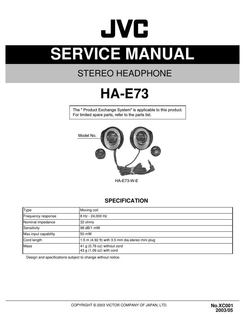 Jvc HAE 73 Service Manual