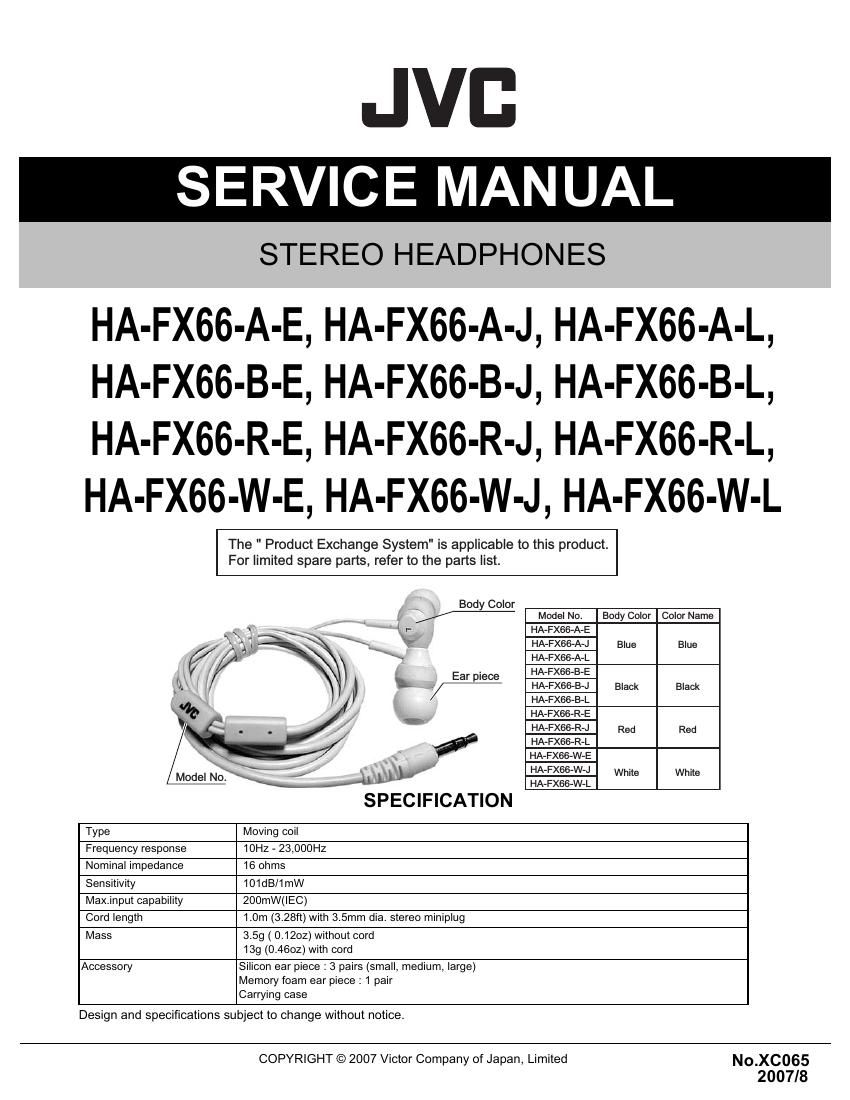 Jvc HAFX 66 Service Manual