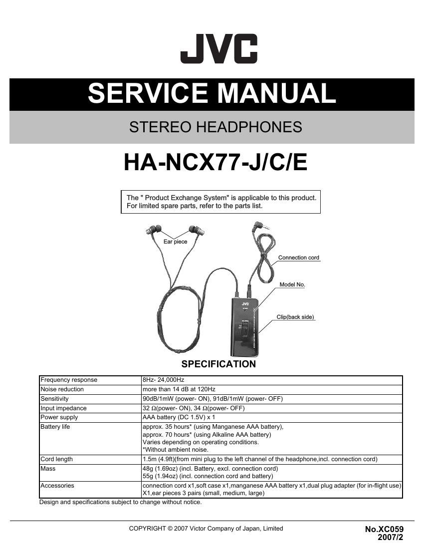 Jvc HANCX 77 Service Manual
