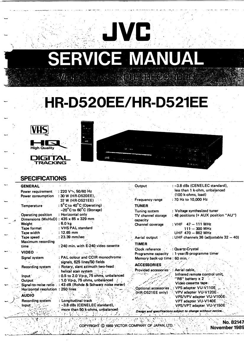Jvc HRD 520 EE Service Manual