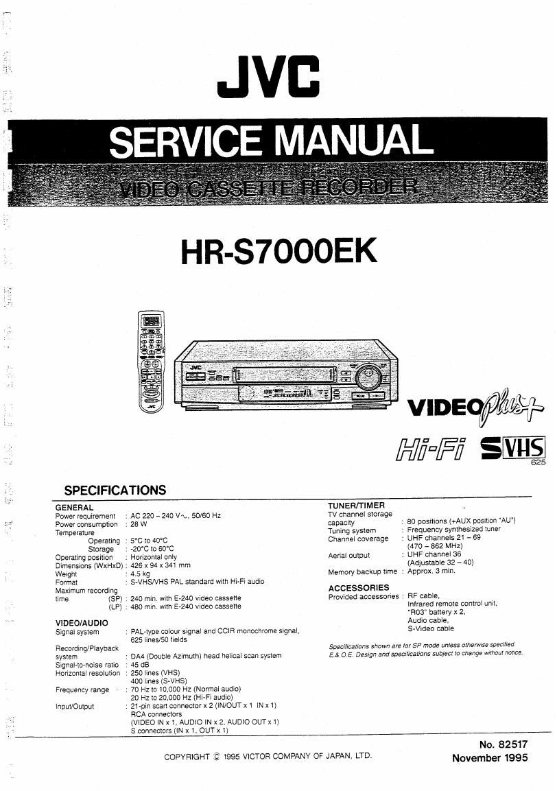 Jvc HRS 7000 BK Service Manual