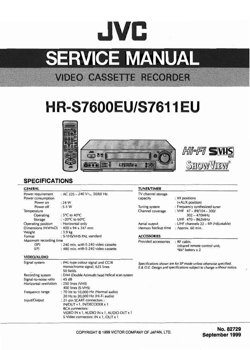 Jvc HRS 7600 Service Manual
