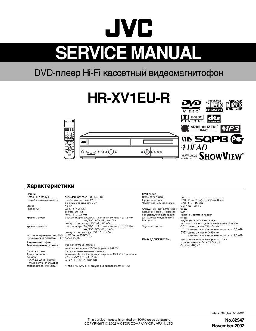 Jvc HRXV 1 EU Service Manual