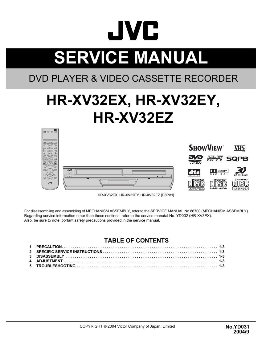 Jvc HRXV 32 EZ Service Manual