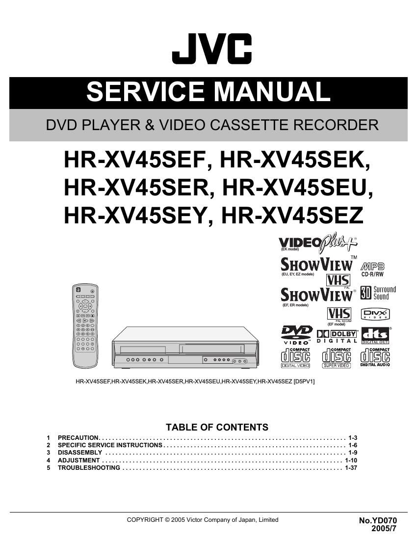 Jvc HRXV 45 SER Service Manual