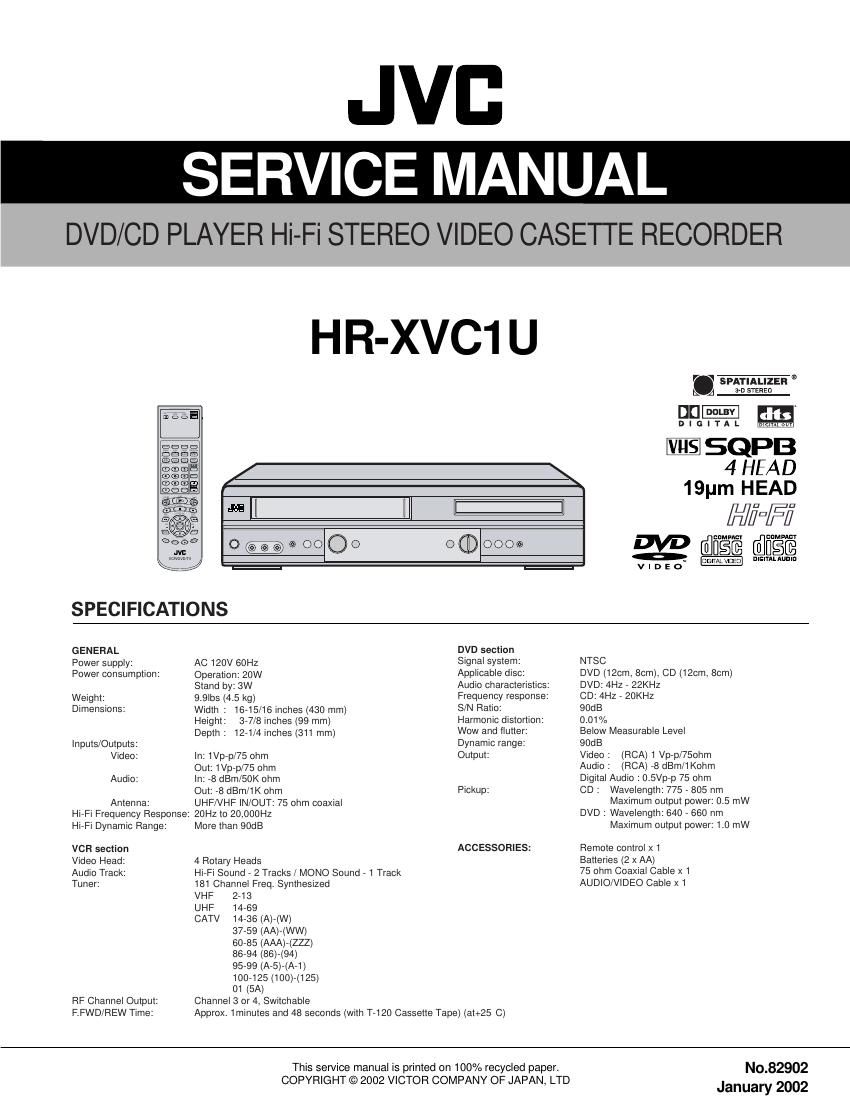 Jvc HRXVC 1 U Service Manual