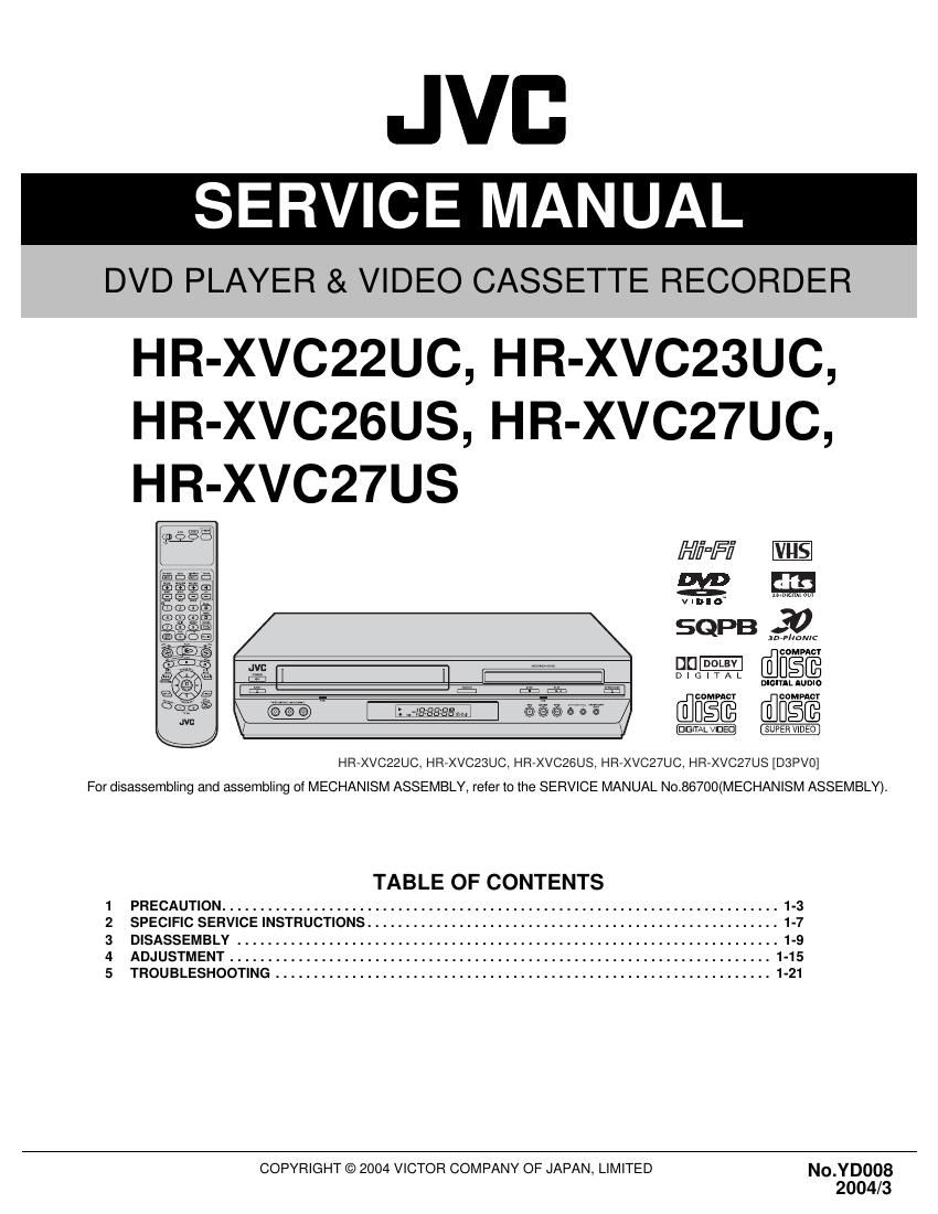 Jvc HRXVC 22 UC Service Manual