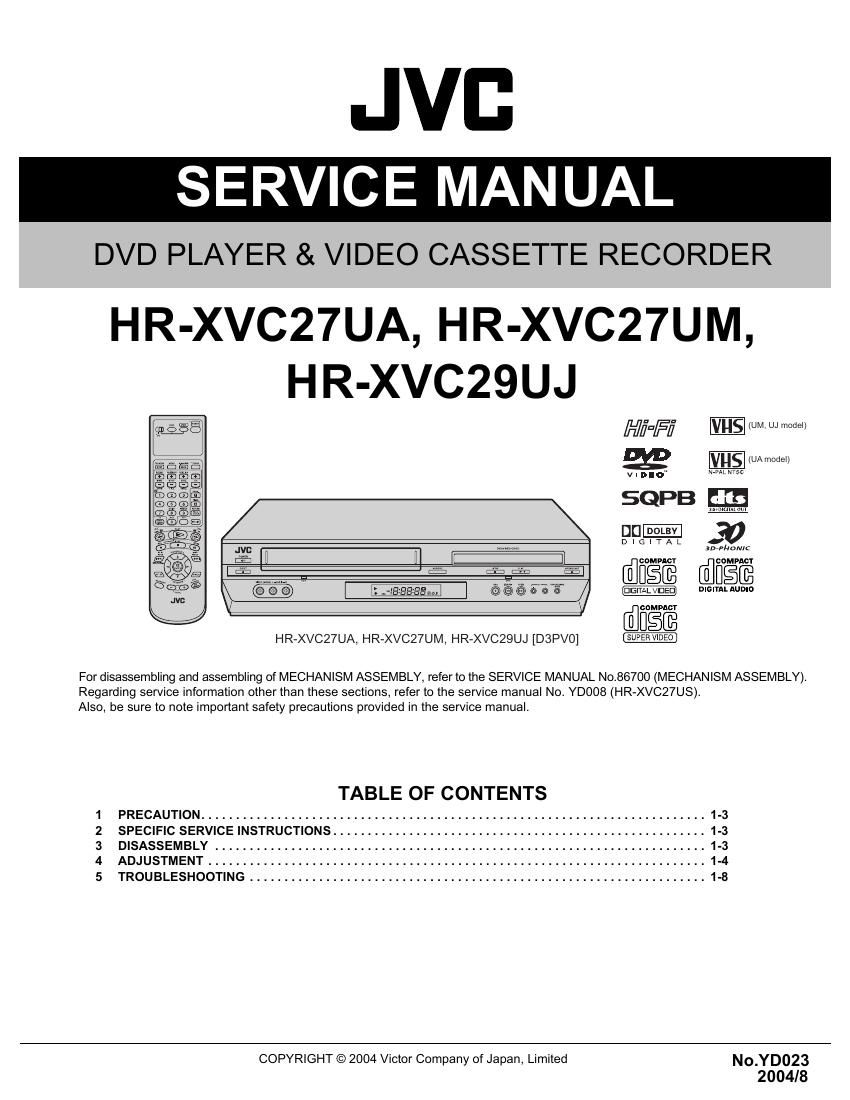 Jvc HRXVC 27 UA Service Manual