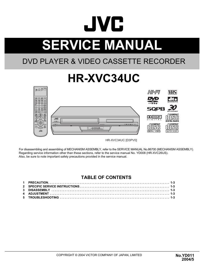 Jvc HRXVC 34 UC Service Manual