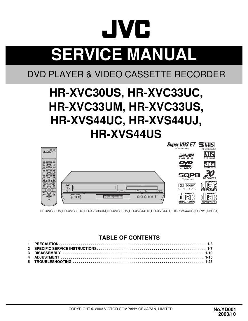 Jvc HRXVC 44 UJ Service Manual Part 1