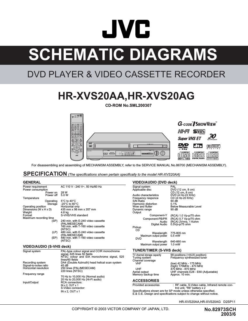 Jvc HRXVS 20 AA Schematic