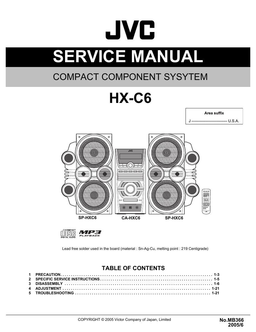 Jvc HXC 6 Service Manual