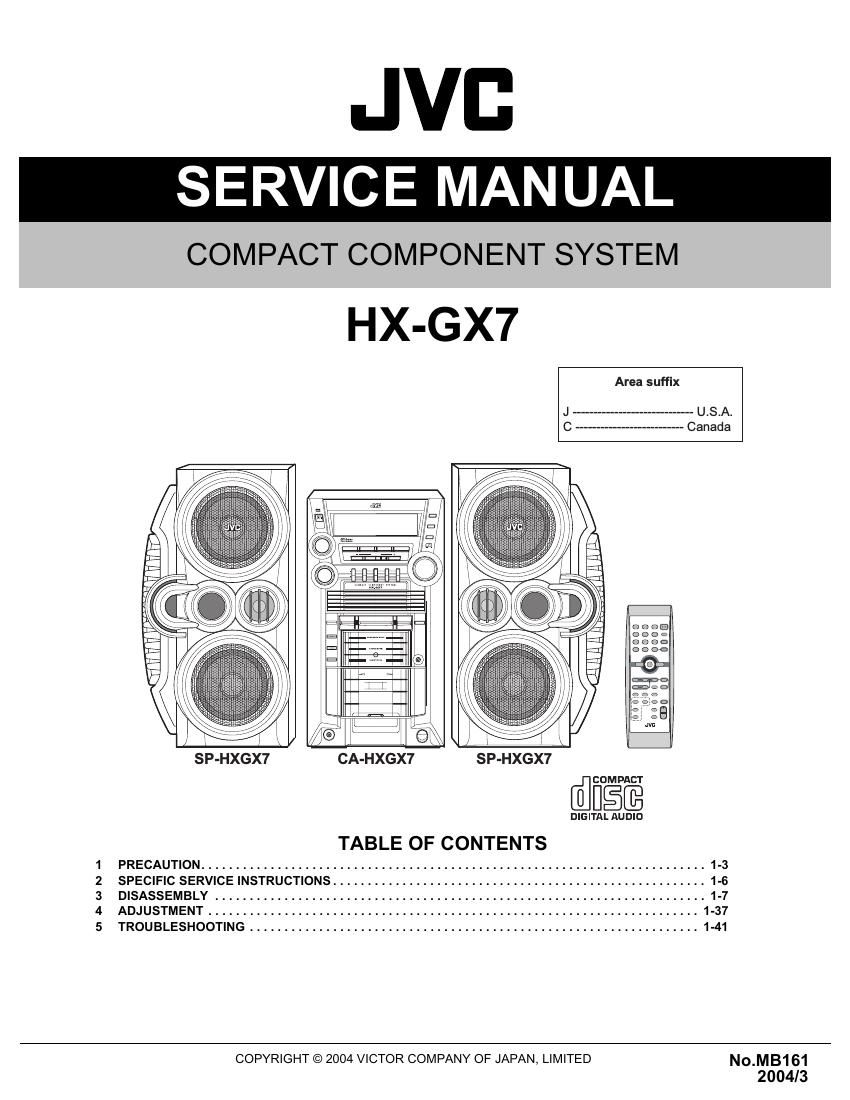 Jvc HXGX 7 Service Manual