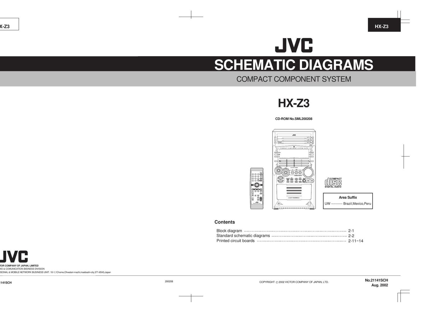 Jvc HXZ 3 Schematic