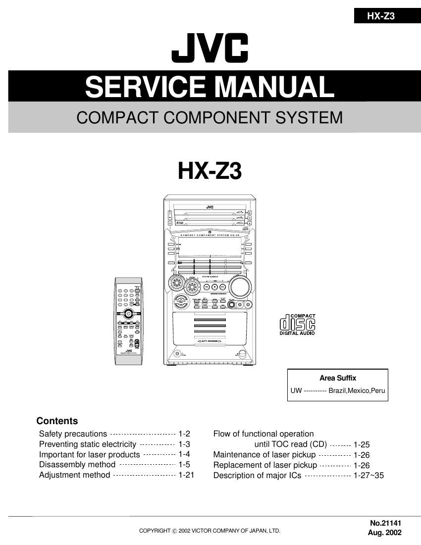 Jvc HXZ 3 Service Manual