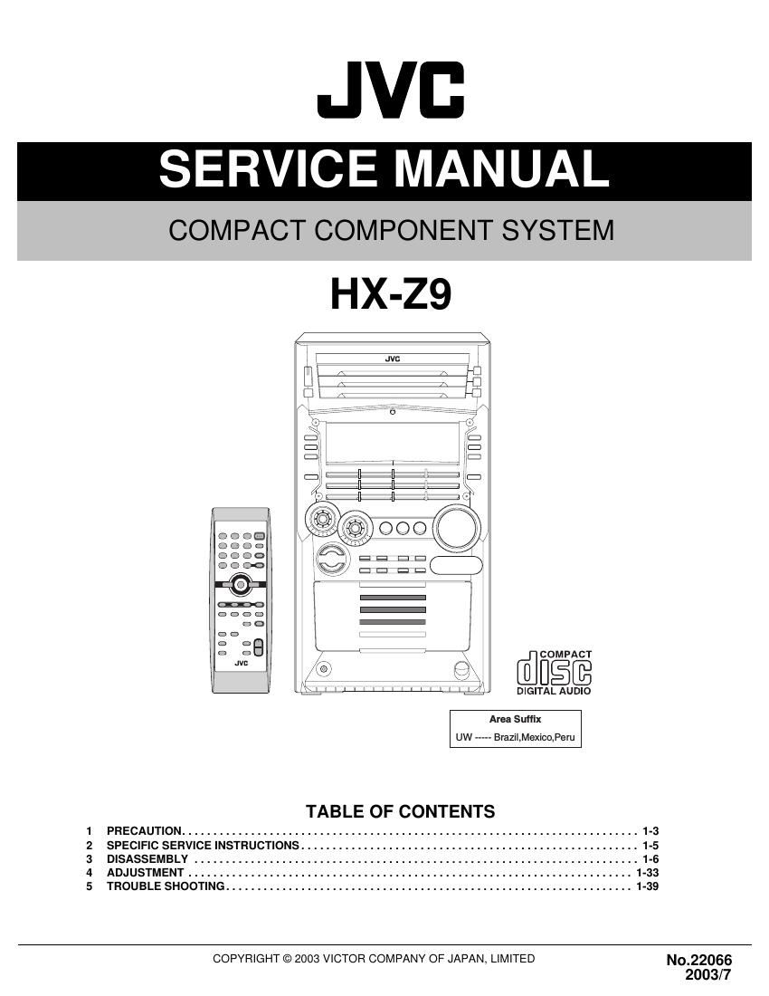 Jvc HXZ 9 Service Manual