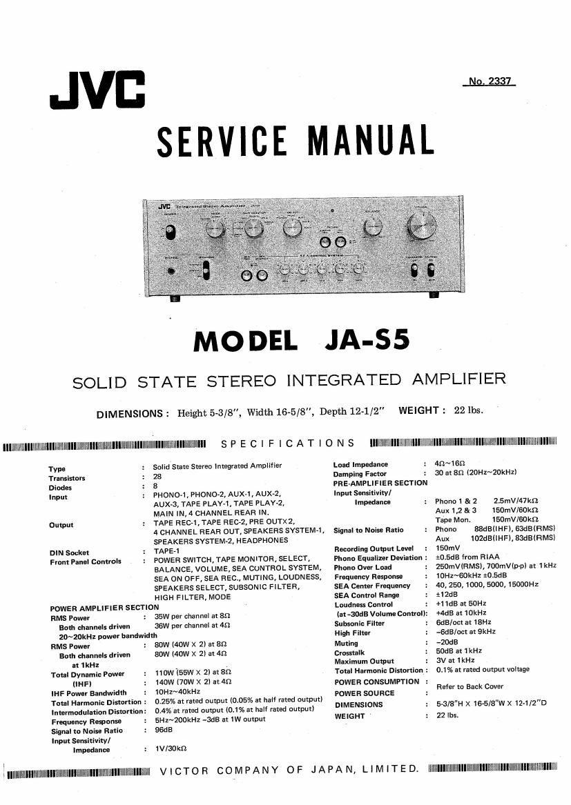 Jvc JA S5 Service Manual