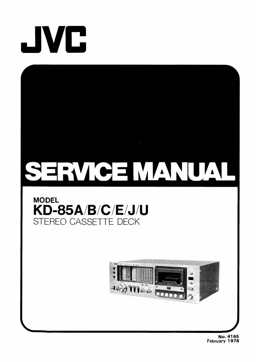 JVC KD-V120 Cassette Deck  Service Manual *Original* 