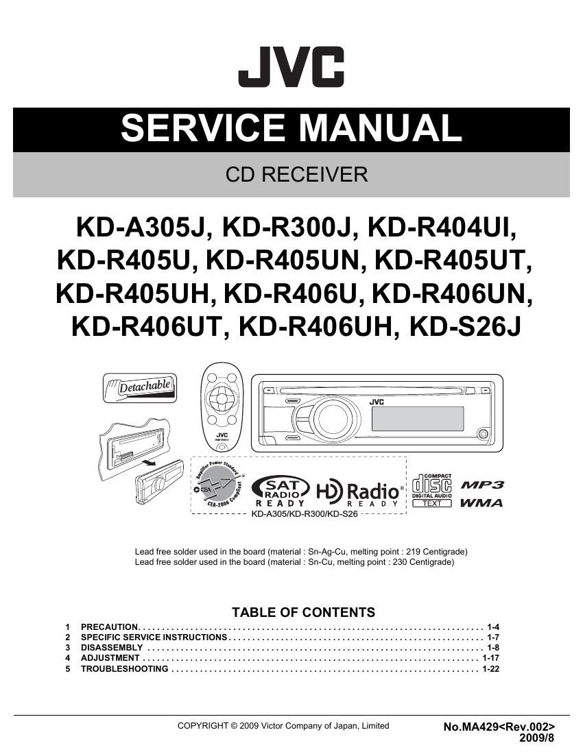 Jvc KDA 305 J Service Manual