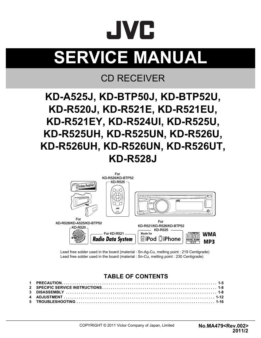 Jvc KDA 525 J Service Manual