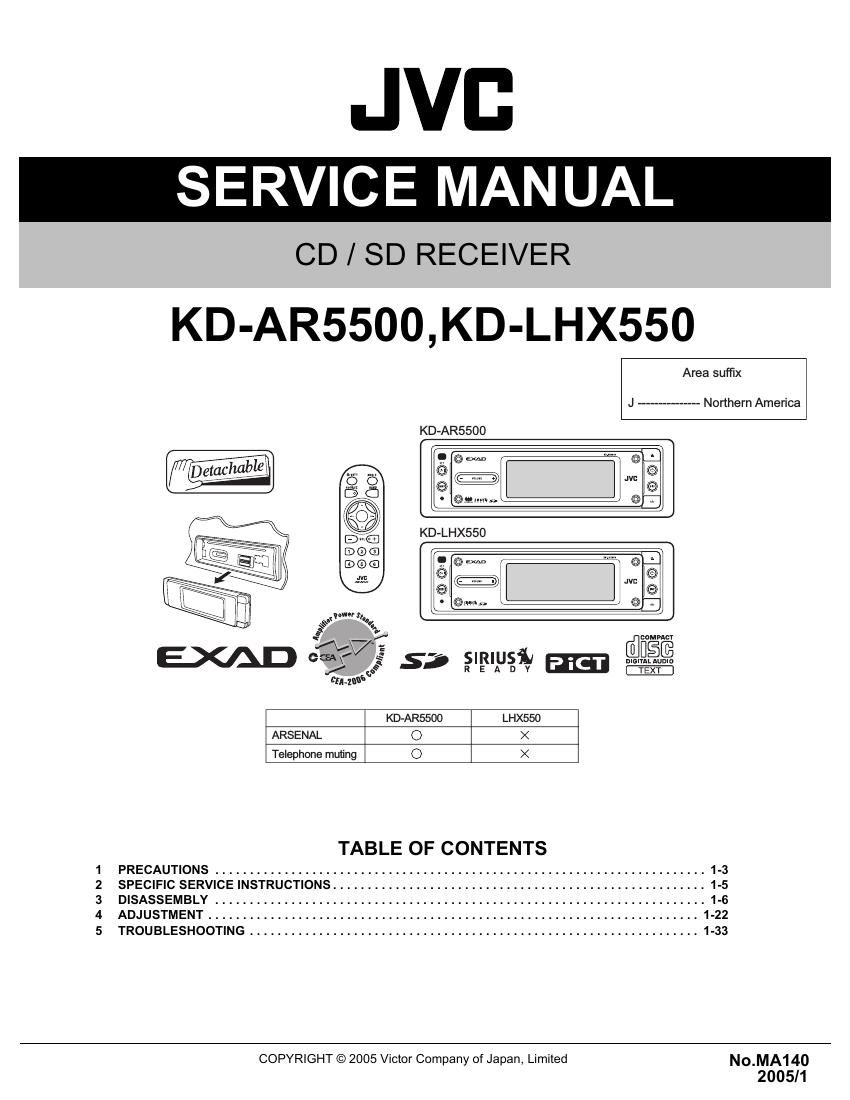 Jvc KDAR 5500 Service Manual