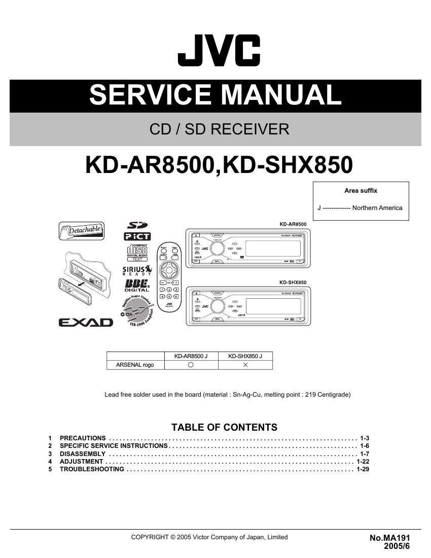 Jvc KDAR 8500 Service Manual