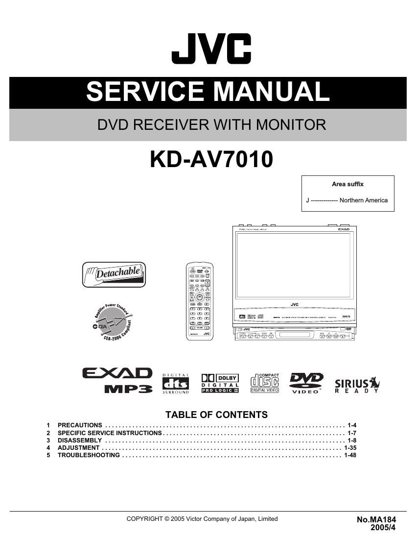 Jvc KDAV 7010 Service Manual