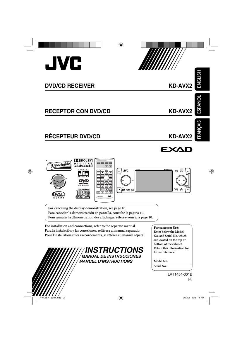Jvc KDAVX 2 Owners Manual