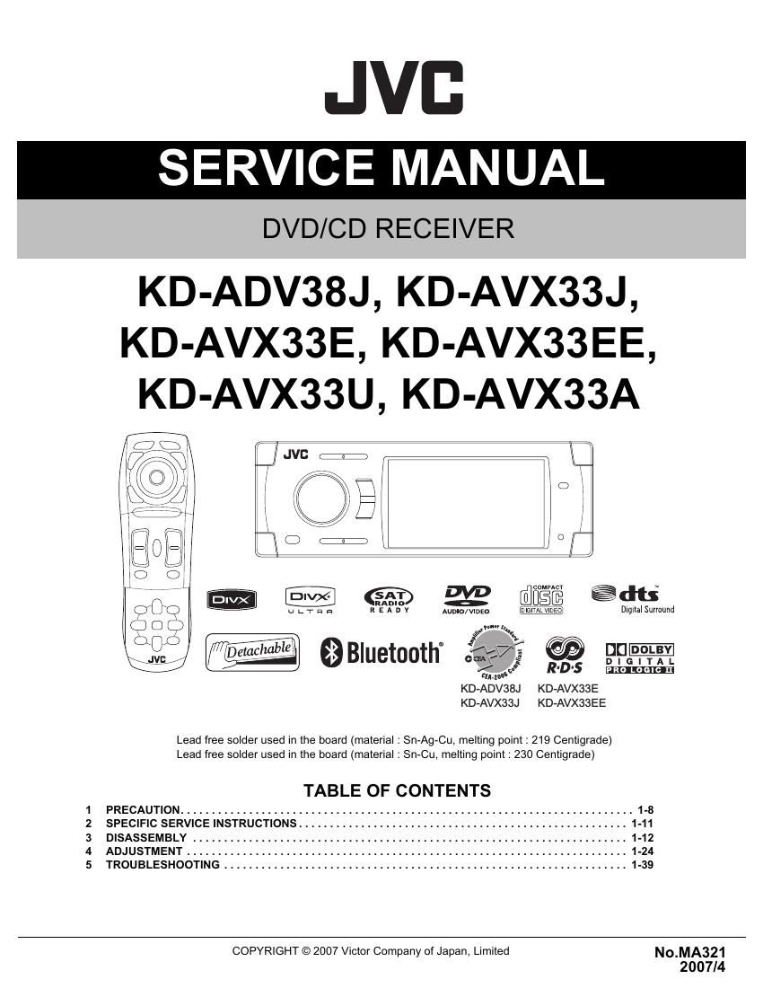 Jvc KDAVX 33 A Service Manual