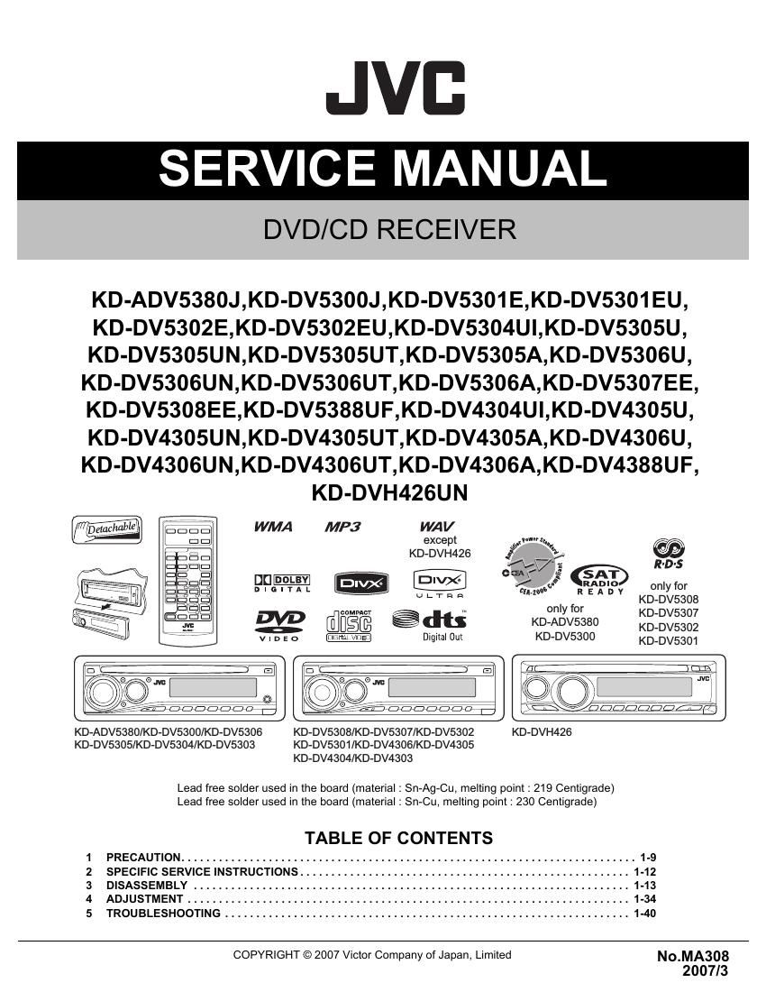 Jvc KDDV 4306 UN Service Manual