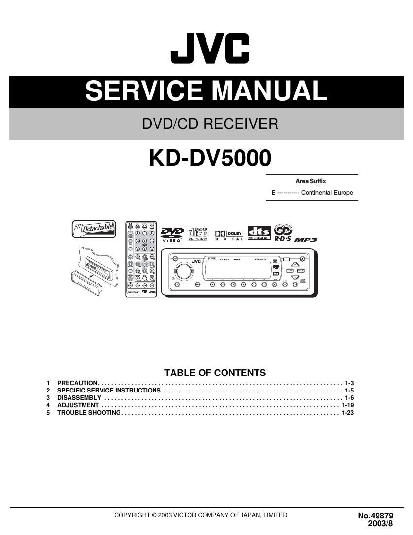 Jvc KDDV 5000 Service Manual