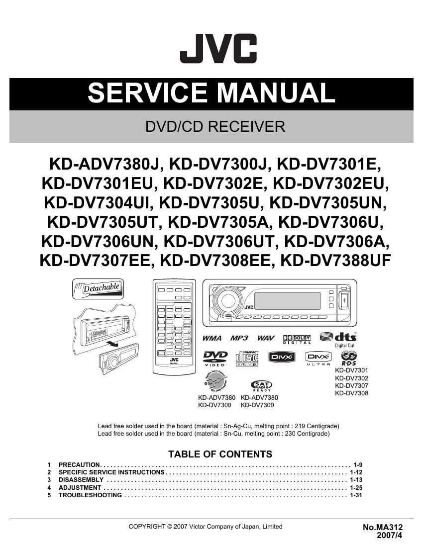 Jvc KDDV 7300 J Service Manual