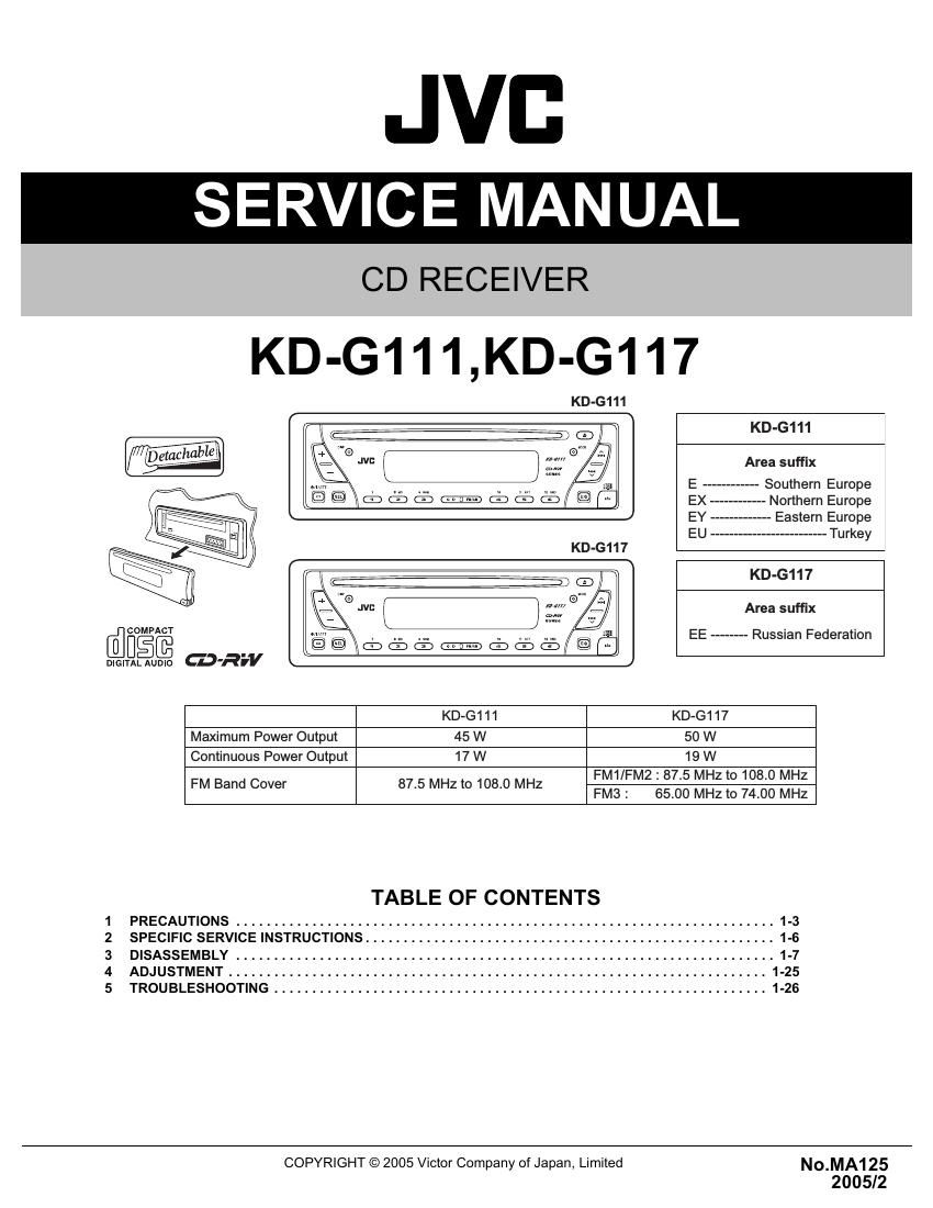 Jvc KDG 111 Service Manual