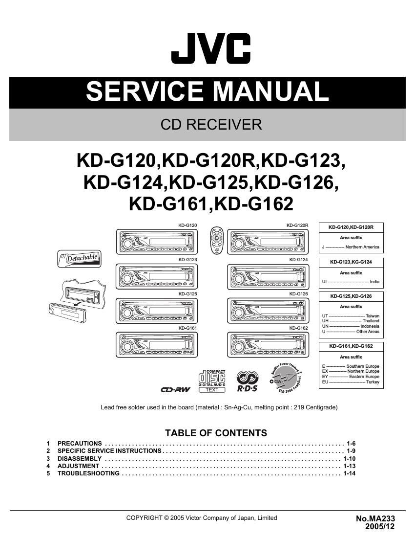 Jvc KDG 162 Service Manual