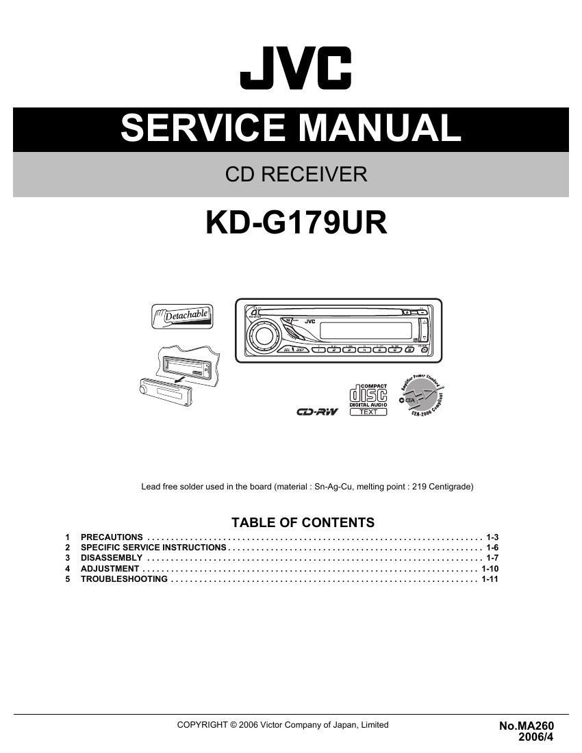 Jvc KDG 179 UR Service Manual