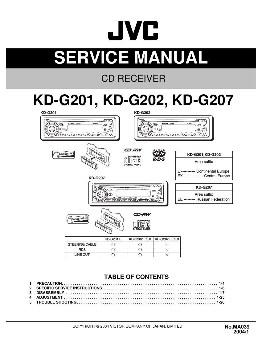 Jvc KDG 207 Service Manual