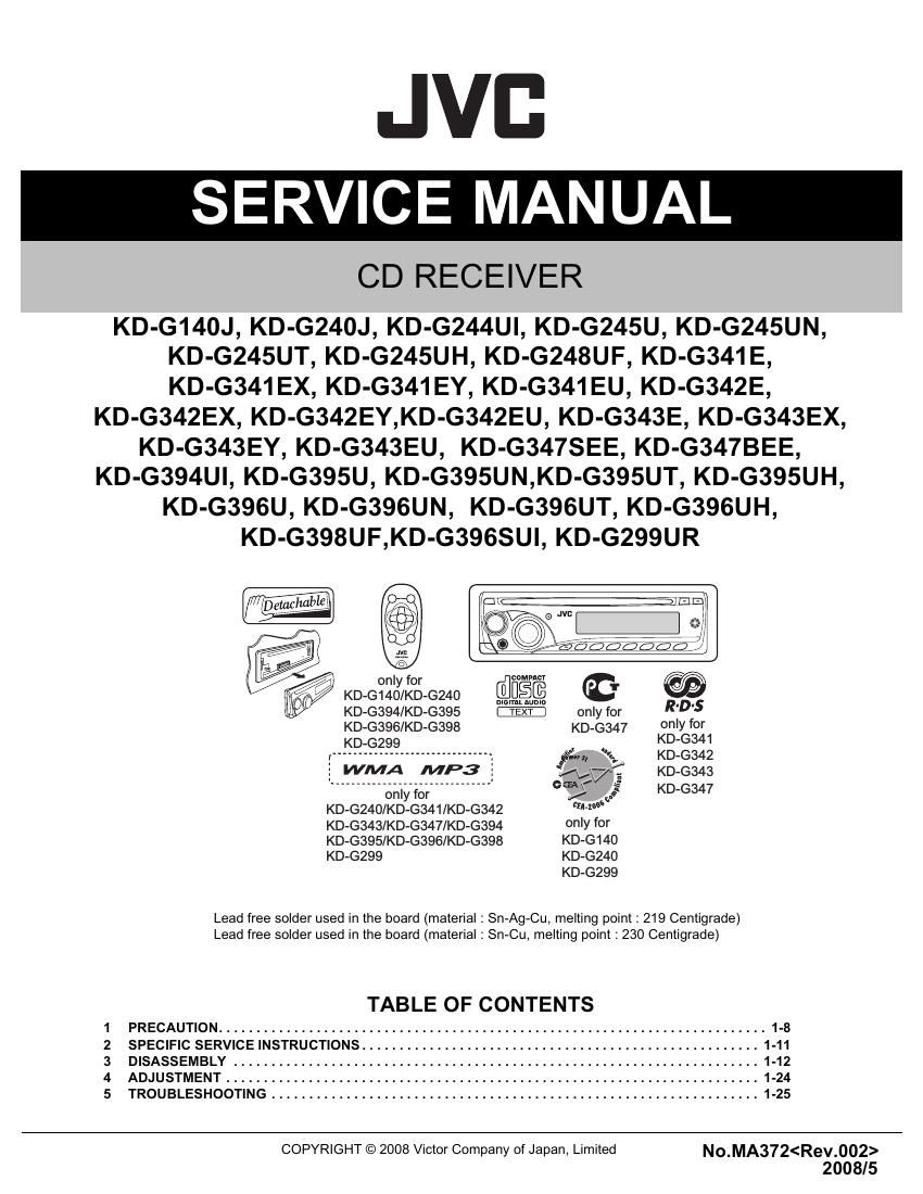 Jvc KDG 245 UH Service Manual