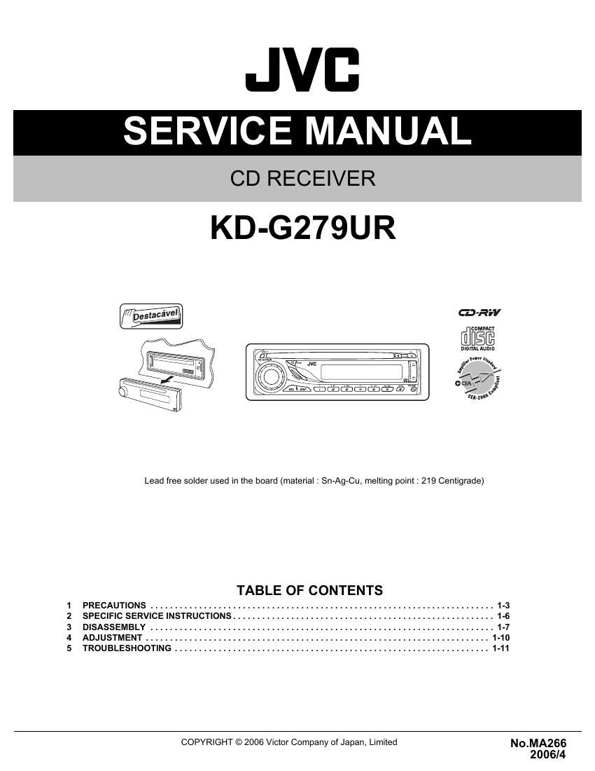 Jvc KDG 279 UR Service Manual