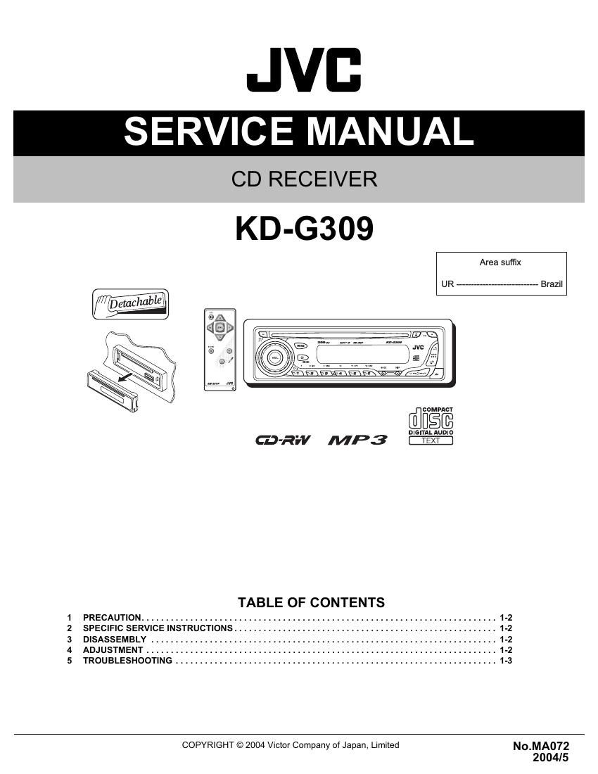 Jvc KDG 309 Service Manual