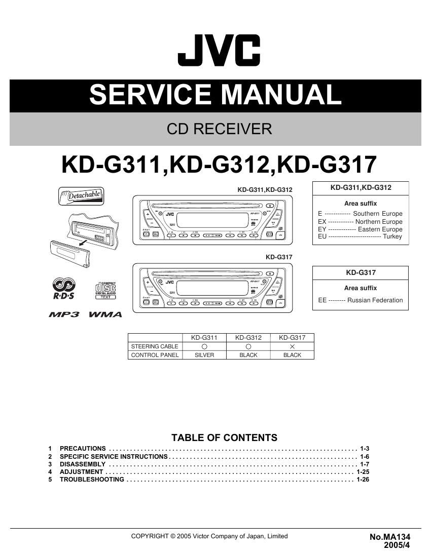 Jvc KDG 311 Service Manual