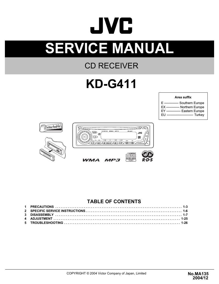 Jvc KDG 411 Service Manual