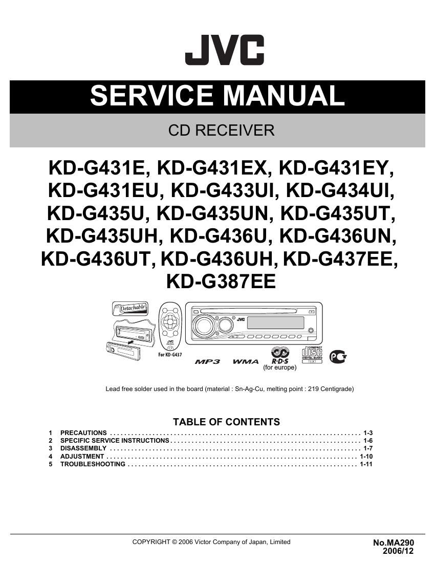 Jvc KDG 436 Service Manual