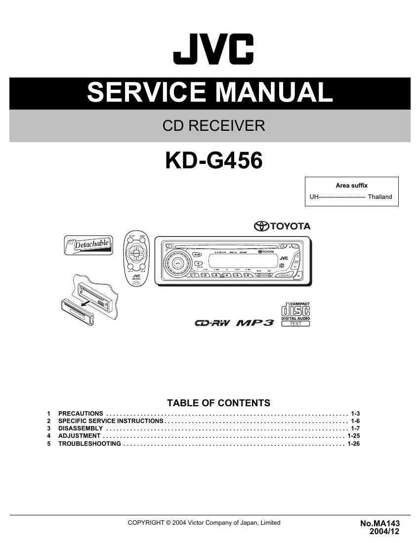 Jvc KDG 456 Service Manual